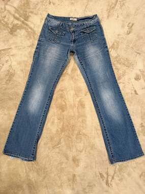 Y2K Angels Low Rise Bootcut Jeans Flap Pocket Size 15